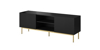 Poza cu PAFOS RTV cabinet on golden steel frame 150x40x60 cm matte black (PAFOS TV15+S CZ)