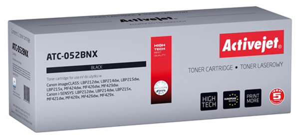 Poza cu Activejet ATC-052BNX Toner cartridge for Canon printers, Canon 052BK XL replacement, Supreme, 9200 pages, black (ATC-052BNX)
