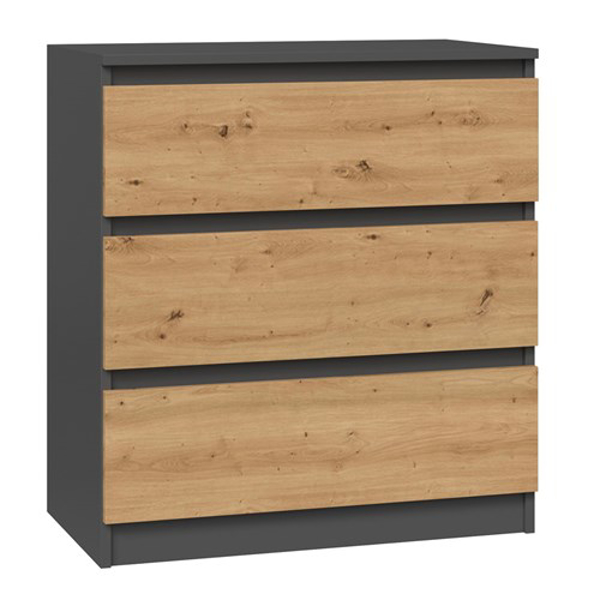Poza cu Topeshop M3 ANTRACYT/ARTISAN chest of drawers (M3 ANTR/ART)