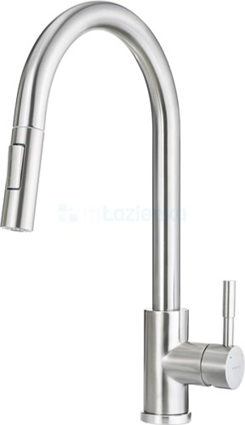 Poza cu DEANTE TWO FLOWS, BRUSHED STEEL LIMA (BBM_F72M) KITCHEN MIXER WITH PULL-OUT SPRAY