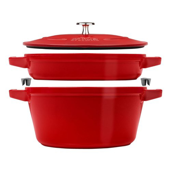 Poza cu STAUB 40508-384-0 - red 24 cm Set of 2 cast iron cookware with lid (40508-384-0)