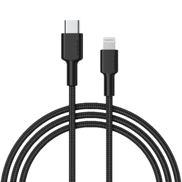 Poza cu AUKEY CB-CL02 USB cable Quick Charge USB C-Lightning | 1.2m | Black (CB-CL02 BLACK)