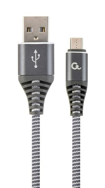 Poza cu Gembird CC-USB2B-AMMBM-1M-WB2 USB cable USB 2.0 Micro-USB B USB A Grey, White (CC-USB2B-AMmBM-1M-WB2)
