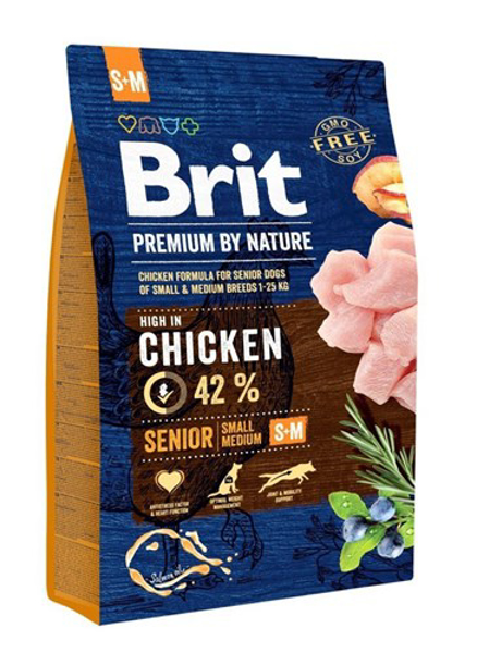 Poza cu BRIT Premium by Nature Senior Small, Medium - dry dog food - 3 kg