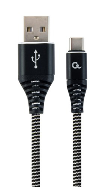 Poza cu Gembird CC-USB2B-AMCM-2M-BW USB cable USB 2.0 USB A USB C Black, White