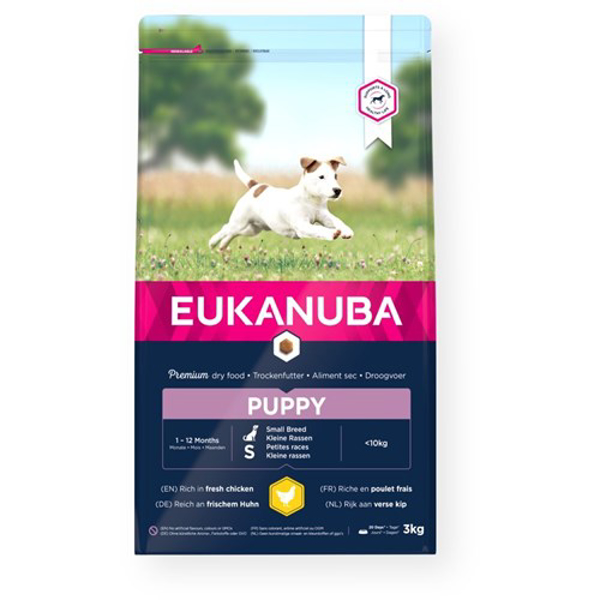 Poza cu Eukanuba Growing Puppy Small Breed Chicken 3 kg