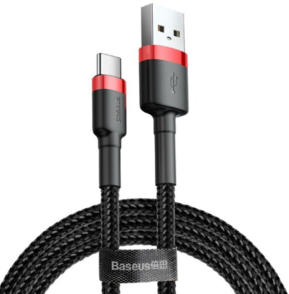 Poza cu Baseus Cafule USB cable 2 m USB A USB C Black, Red (CATKLF-C91)
