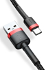 Poza cu Baseus Cafule USB cable 2 m USB A USB C Black, Red (CATKLF-C91)