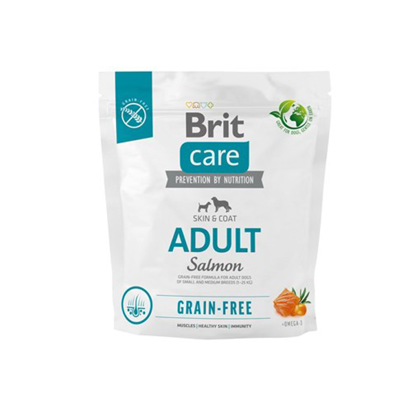 Poza cu BRIT Care Dog Grain-free Adult Small & Medium Salmon - dry dog food - 1 kg