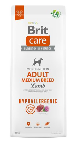 Poza cu BRIT Care Hypoallergenic Adult Medium Breed Lamb - dry dog food - 12 kg (100-172216)