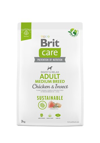 Poza cu BRIT Care Dog Sustainable Adult Medium Breed Chicken & Insect - dry dog food - 3 kg (100-172176)