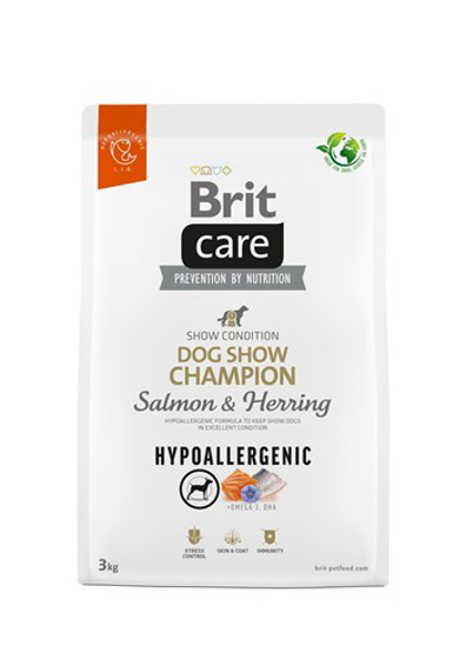 Poza cu BRIT Care Hypoallergenic Adult Dog Show Champion Salmon & Herring - dry dog food - 3 kg (100-172227)