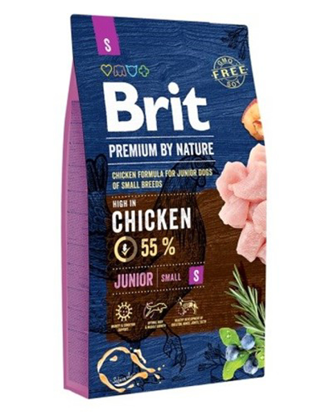 Poza cu BRIT Premium by Nature Chicken Small Junior - dry dog food - 3 kg