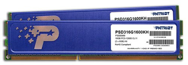 Poza cu Patriot Memory 16GB DDR3-1600 Memorie 2 x 8 GB 1600 MHz (PSD316G1600KH)