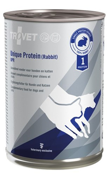 Poza cu TROVET Unique Protein UPR with rabbit - Wet dog and cat food - 400 g