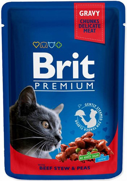 Poza cu BRIT Premium Cat Beef Stew&Peas - wet cat food - 100g