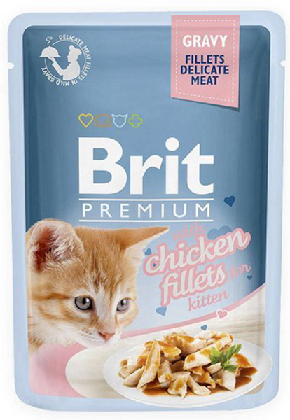 Poza cu BRIT Premium Kitten Chicken Fillets - wet cat food - 85g