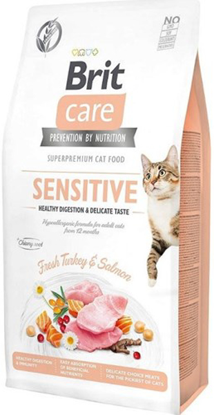 Poza cu BRIT Care Grain-Free Sensitive Turkey&Salmon - dry cat food - 7 kg