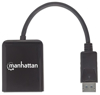 Poza cu Manhattan DisplayPort 1.2 to 2-Port DisplayPort 1.2 Splitter Hub with MST, 4K@30Hz, USB-A Powered, Video Wall Function, Black, Three Year Warranty, Blister (207768)