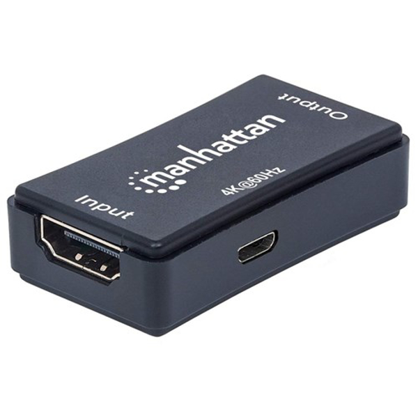 Poza cu Manhattan HDMI Repeater, 4K@60Hz, Active, Boosts HDMI Signal up to 40m, Black, Three Year Warranty, Blister (207621)