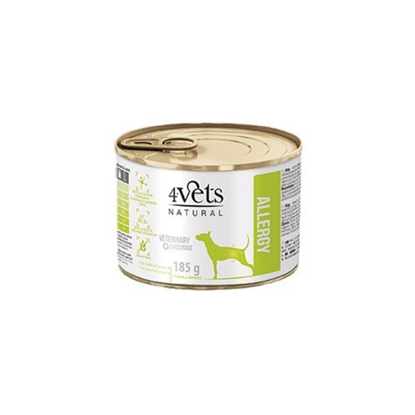 Poza cu 4VETS Natural Allergy Lamb Dog - wet dog food - 185 g