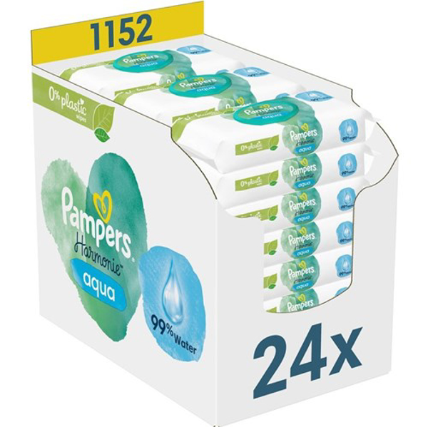 Poza cu Pampers Harmonie Plastic-Free wet wipes 24x48 pcs (8006540811276)