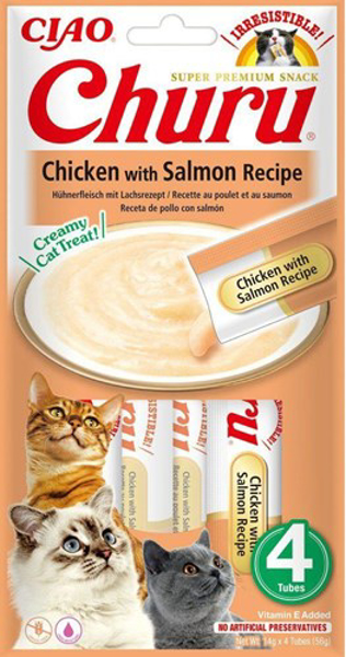 Poza cu INABA Churu Chicken with salmon recipe - cat treats - 4x14 g (EU116)