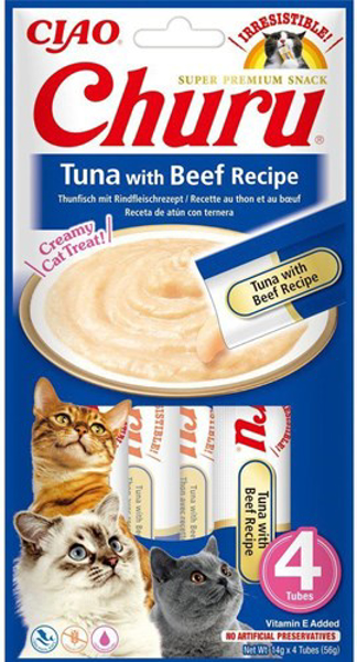 Poza cu INABA Churu Tuna with Beef Recipe - cat treats - 4x14 g (EU110)