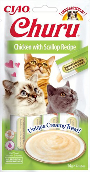 Poza cu INABA Churu Chicken with Scallop Recipe - cat treats - 4x14 g (EU105)