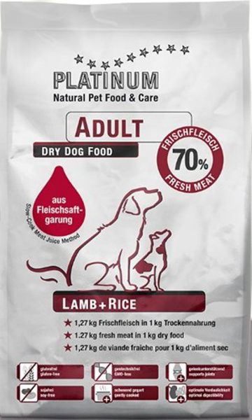 Poza cu PLATINUM Adult Lamb + Rice - dry dog food - 5 kg