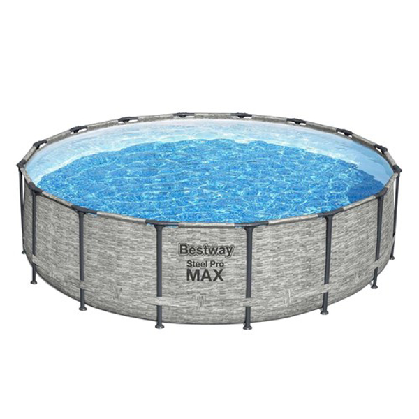 Poza cu Rack pool BESTWAY 5618Y Steel Pro MAX 18' 5.49 X 1.22 m 11 in 1 Round Grey (Bestway-5618Y)