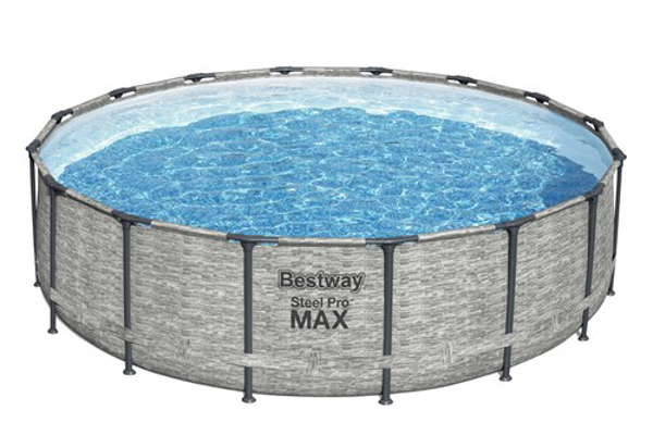 Poza cu Bestway Steel Pro MAX Above Ground Pool Set Round 4.88 m x 1.22 m (Bestway-5619E)