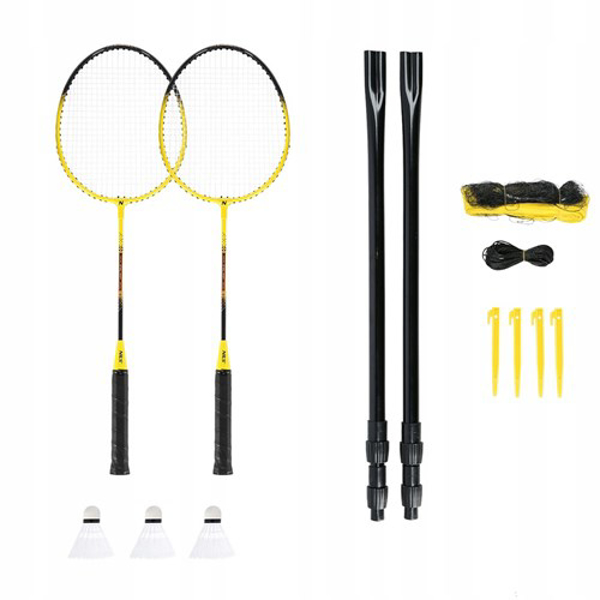Poza cu NILS NRZ262 ALUMINUM badminton set 2 rackets, 3 feather shuttlecocks, net 600x60cm, cover