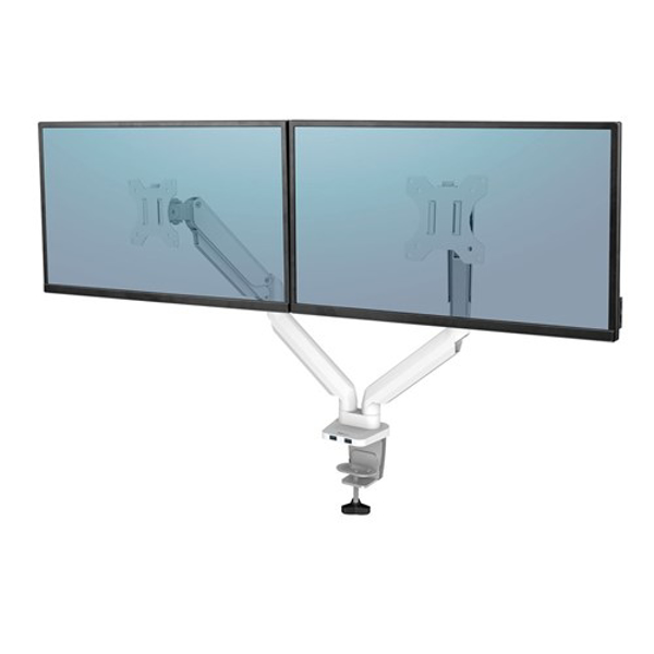Poza cu Fellowes Ergonomics arm for 2 monitors - Platinum series, white (8056301)