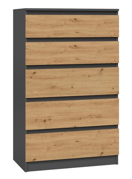 Poza cu Topeshop M5 ANTRACYT/ARTISAN chest of drawers (M5 ANTR/ART)