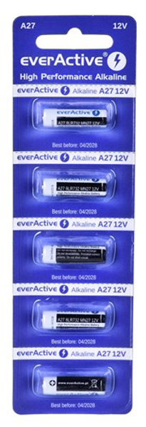Poza cu 5 x alkaline batteries everActive 27A 12V- blister 5 pcs.