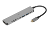 Poza cu iBox IUH3SL4K notebook dock port replicator USB 3.2 Gen 1 (3.1 Gen 1) Type-C Power Delivery 100W Silver (IUH3SL4K)
