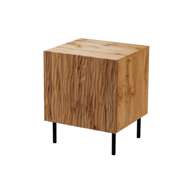 Poza cu JUNGLE 53.5x40.5x44 oak wotant + black legs Bedside table 2 pcs. (JUNGLE SZN WO)