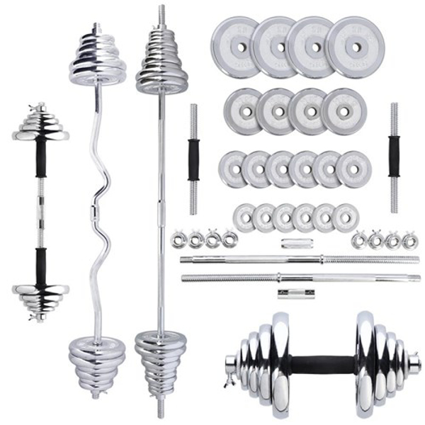 Poza cu HMS STC55 3-in-1 weight set in case (straight and broken barbells, barbells) 55 kg (17-59-117)