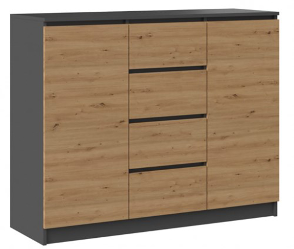 Poza cu 2D4S chest of drawers 120x40x97 cm, anthracite/artisan (2D4S 120 ANT/AR)