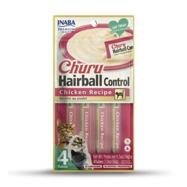 Poza cu INABA Churu Hairball Chicken - cat treat - 4x14 g