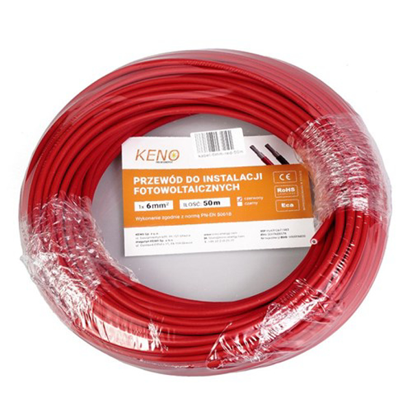 Poza cu Keno Energy 6MM2 RED CABLE, 50M PACK (6MM-RED-50M)