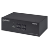 Poza cu Manhattan HDMI KVM Switch 4-Port, 4K@30Hz, USB-A 3.5mm Audio Mic Connections, Cables included, Audio Support, Control 4x computers from one pc mouse screen, USB Powered, Black, Three Year Warranty, Boxed (153539)