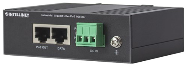 Poza cu Intellinet Industrial Gigabit Ultra PoE Injector, 1 x 60 W Port, IEEE 802.3bt at af Power over Ethernet (Ultra POE PoE+ PoE), Metal Housing (561389)