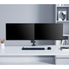 Poza cu Manhattan TV & Monitor Mount, Desk, Full Motion (Gas Spring), 2 screens, Screen Sizes: 10-27'', Black, Clamp or Grommet Assembly, Dual Screen, VESA 75x75 to 100x100mm, Max 8kg (each), Lifetime Warranty (461597)