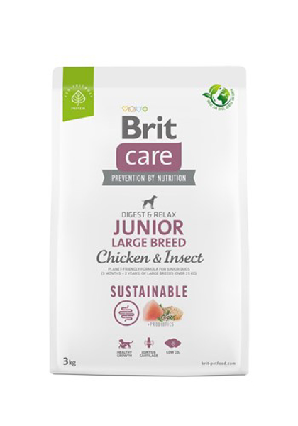 Poza cu BRIT Care Dog Sustainable Junior Large Breed Chicken & Insect - dry dog food - 3 kg