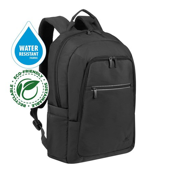 Poza cu RIVACASE 7561 Laptop Backpack 15.6''-16'' Alpendorf ECO, black, waterproof material, eco rPet, pockets for smartphone, documents, accessories, side pocket for bottle (RC7561_BK)
