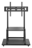 Poza cu Manhattan TV & Monitor Mount, Trolley Stand, 1 screen, Screen Sizes: 37-100'', Black, VESA 200x200 to 800x600mm, Max 150kg, Shelf and Base for Laptop or AV device, Height-adjustable to four levels: 862, 916, 970 and 1024mm, LFD, Lifetime Warranty (462334)