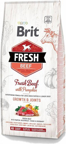 Poza cu Brit Fresh Beef with Pumpkin Puppy Large Bones & Joints Adult 12 kg