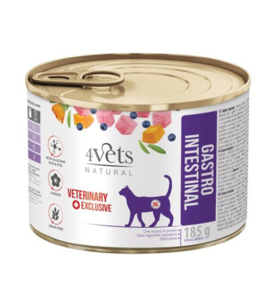 Poza cu 4VETS Natural Gastro Intestinal Cat - wet cat food - 185 g